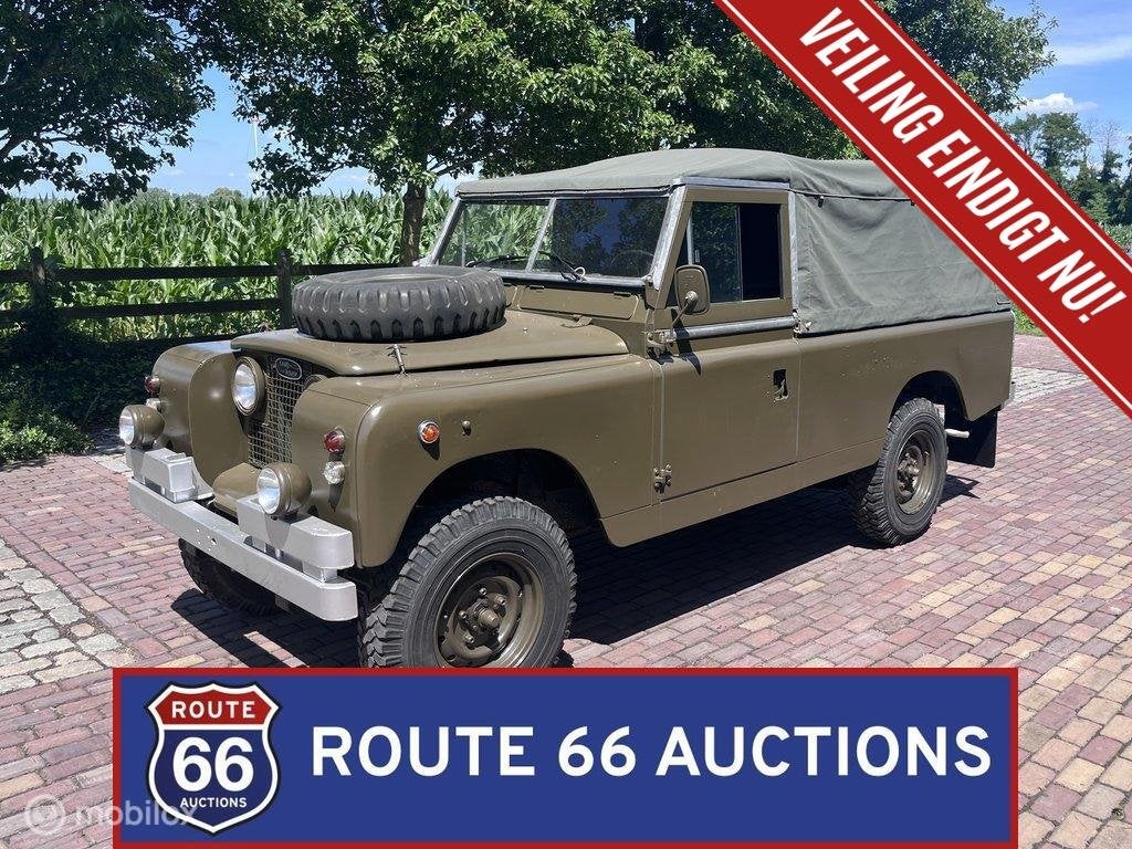 Land Rover 109 Series IIA | 1969 | Route 66 Auctions, Auto's, Land Rover, Zwart, Bedrijf, Handgeschakeld