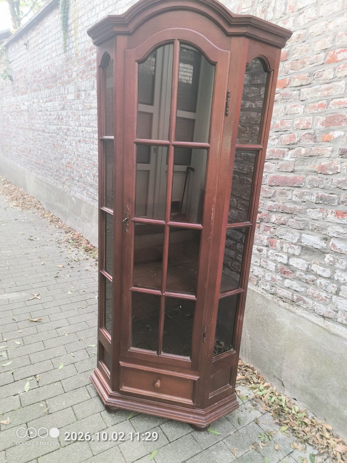 Hoekkast, Huis en Inrichting, Ophalen, Gebruikt, Eikenhout, Met lade(s)