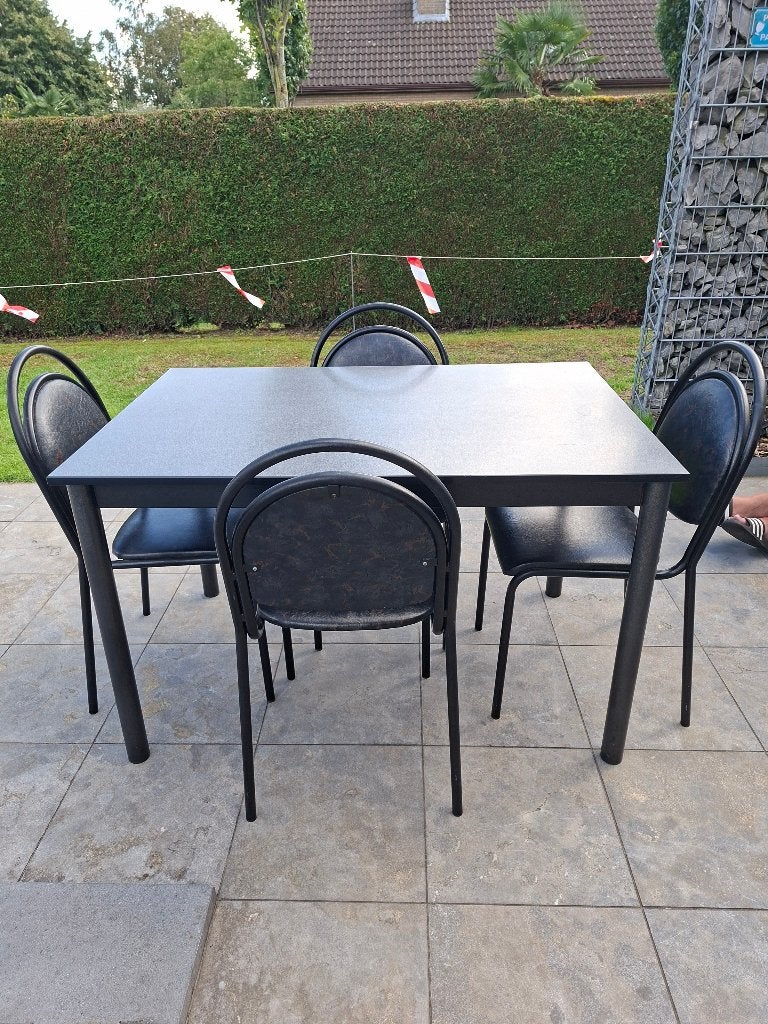 Keuken tafel en stoelen, Maison & Meubles, Gris, Moins de 100 cm, Comme neuf, Enlèvement