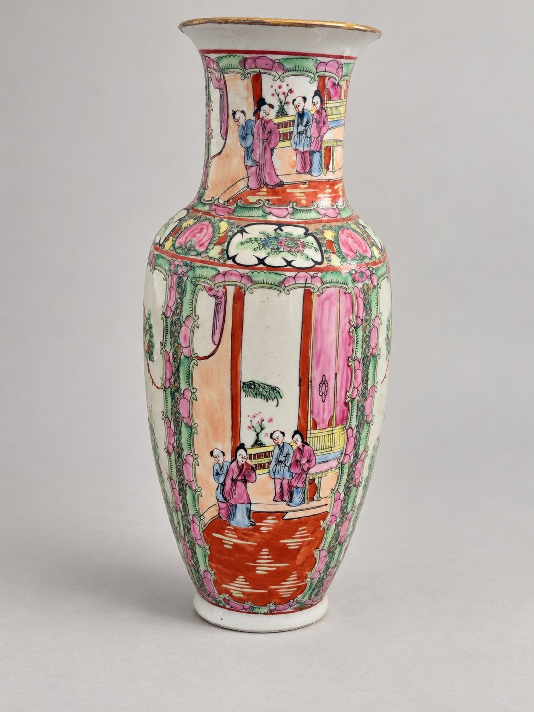 Chinese porseleinen vaas in famille-rosestijl – 49 cm, Antiek en Kunst, Ophalen