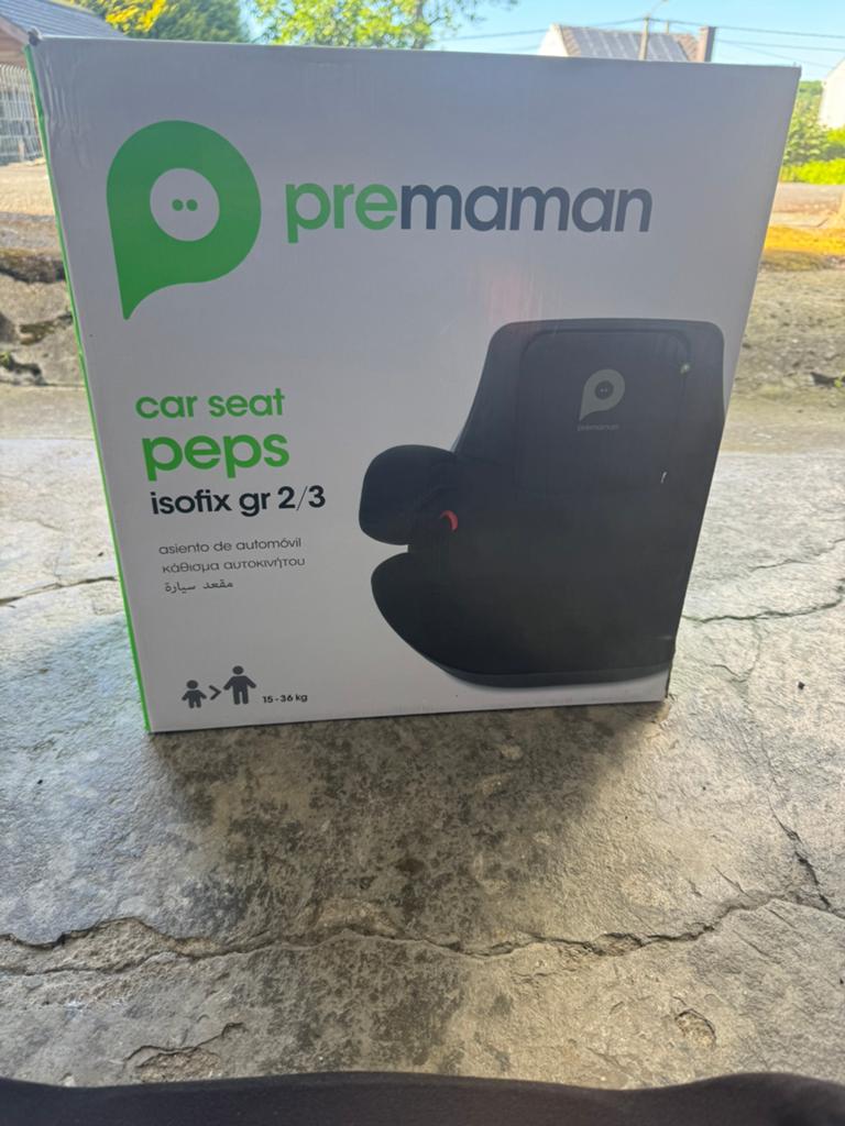 Siège auto rehausseur Premaman Peps - Isofix Groupe 15-36 kg, Autres marques, Enlèvement ou Envoi, Dossier amovible, 15 à 36 kg
