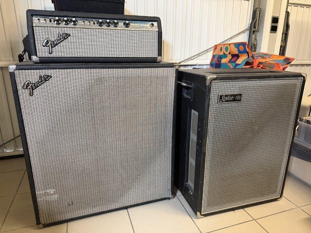 Fender Bassman & Leslie speaker, Muziek en Instrumenten, Versterkers | Bas en Gitaar, Ophalen, Gebruikt, Gitaar, 50 tot 100 watt