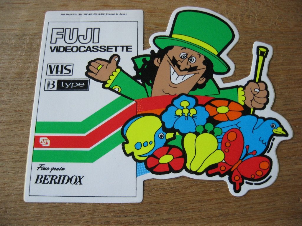 Fuji Goochelaar Videocassette 15,5 x 12,5 cm Sticker, Ophalen, Nieuw, Overige typen
