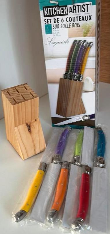Messenblok, Ophalen, Nieuw, Inox of Chroom, Bestekset