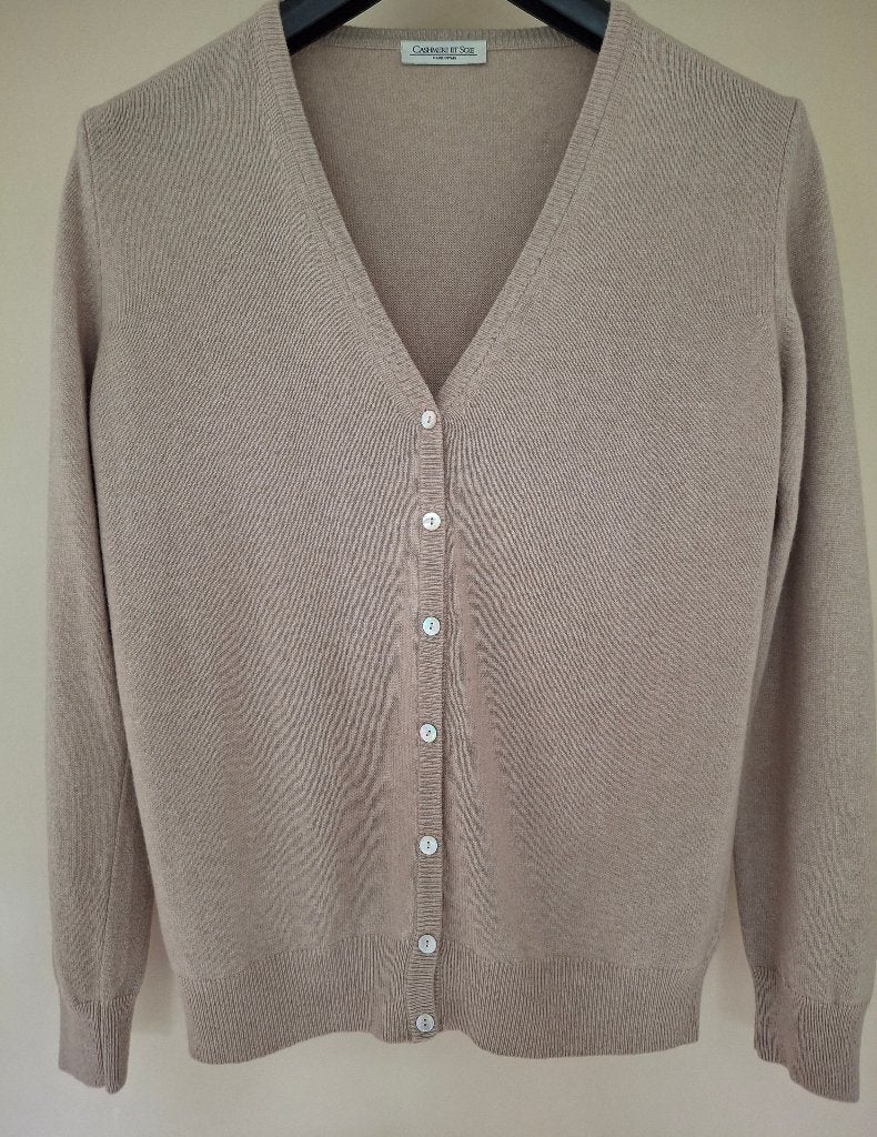 Wollen trui 'Cashmere et Soie' - maat 40 (L), Ophalen of Verzenden, Maat 38/40 (M), Beige