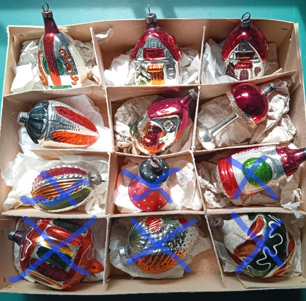 Vintage kerstballen, Diversen, Kerst, Ophalen of Verzenden