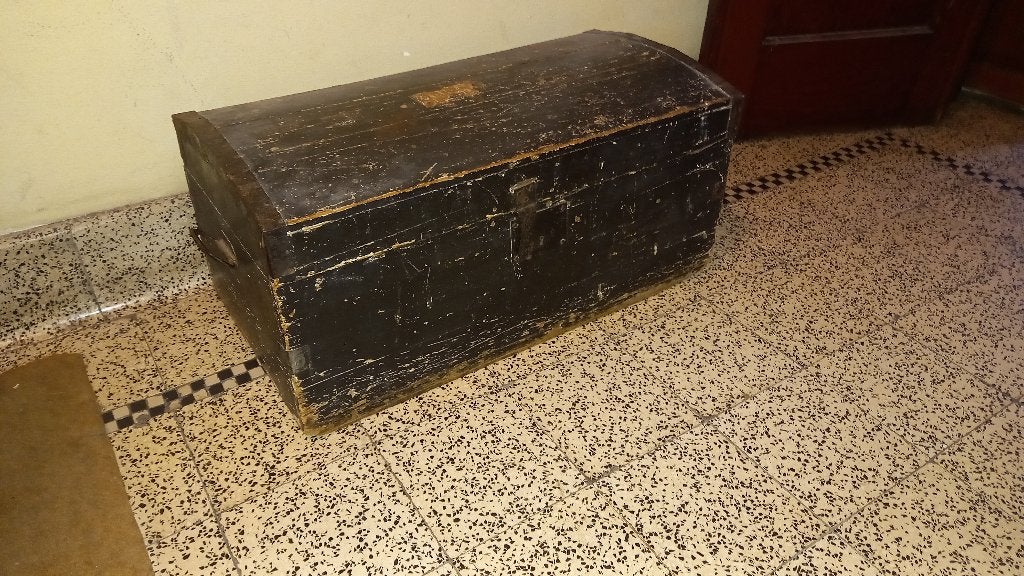 VINTAGE grote houten kist in piratenstijl, Antiek en Kunst, Antiek | Meubels | Kasten, Ophalen