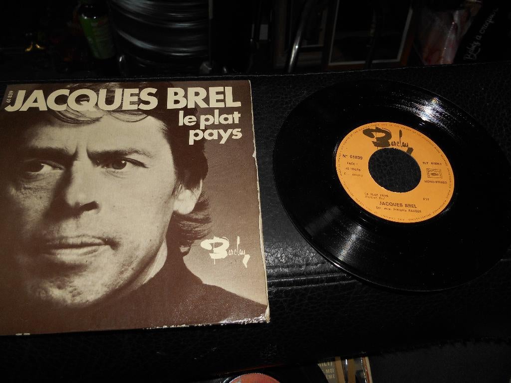 45T Jacques Brel " Le plat pays", Ophalen of Verzenden