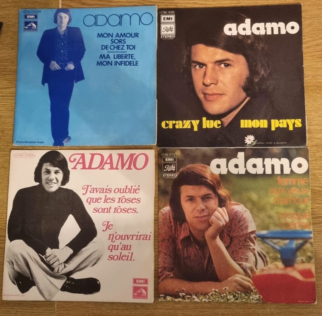 Vinyles 45t Adamo , exc. état ; pos. achats séparés, Cd's en Dvd's, Vinyl Singles, Zo goed als nieuw, Ophalen of Verzenden