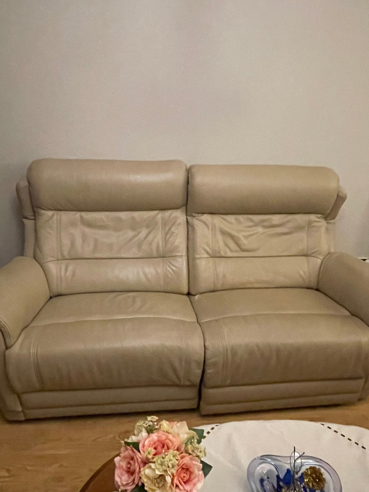 Leder salon 3zit + 1 zit, Huis en Inrichting, Ophalen, Gebruikt, Leer, Rechte bank