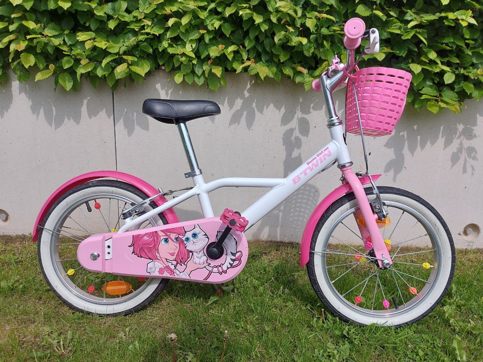 MEISJESFIETS 16 INCH 4-6 JAAR 500 DOCTO BTWIN, Fietsen en Brommers, Ophalen, Gebruikt, Handrem, Btwin Decathlon