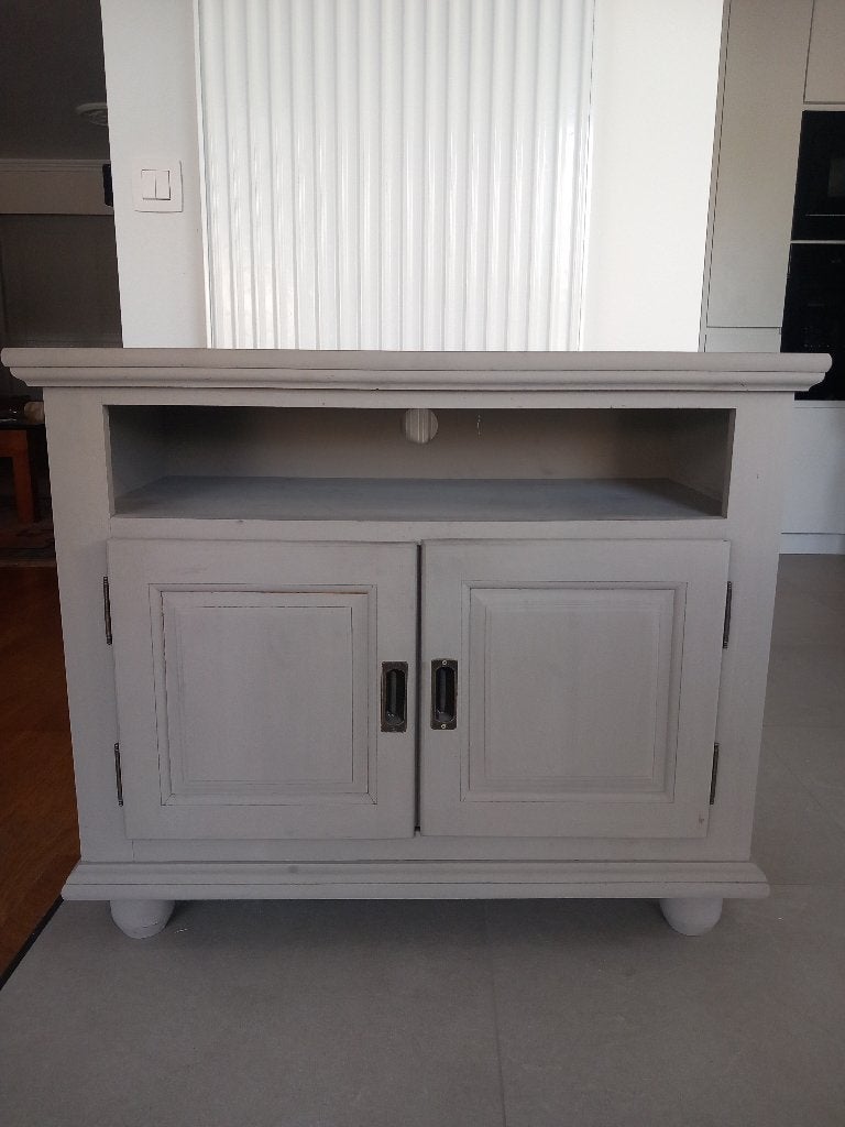 Tv meubel hout in landelijke stijl 76x43x90, Ophalen, Gebruikt, 50 tot 100 cm, Minder dan 100 cm
