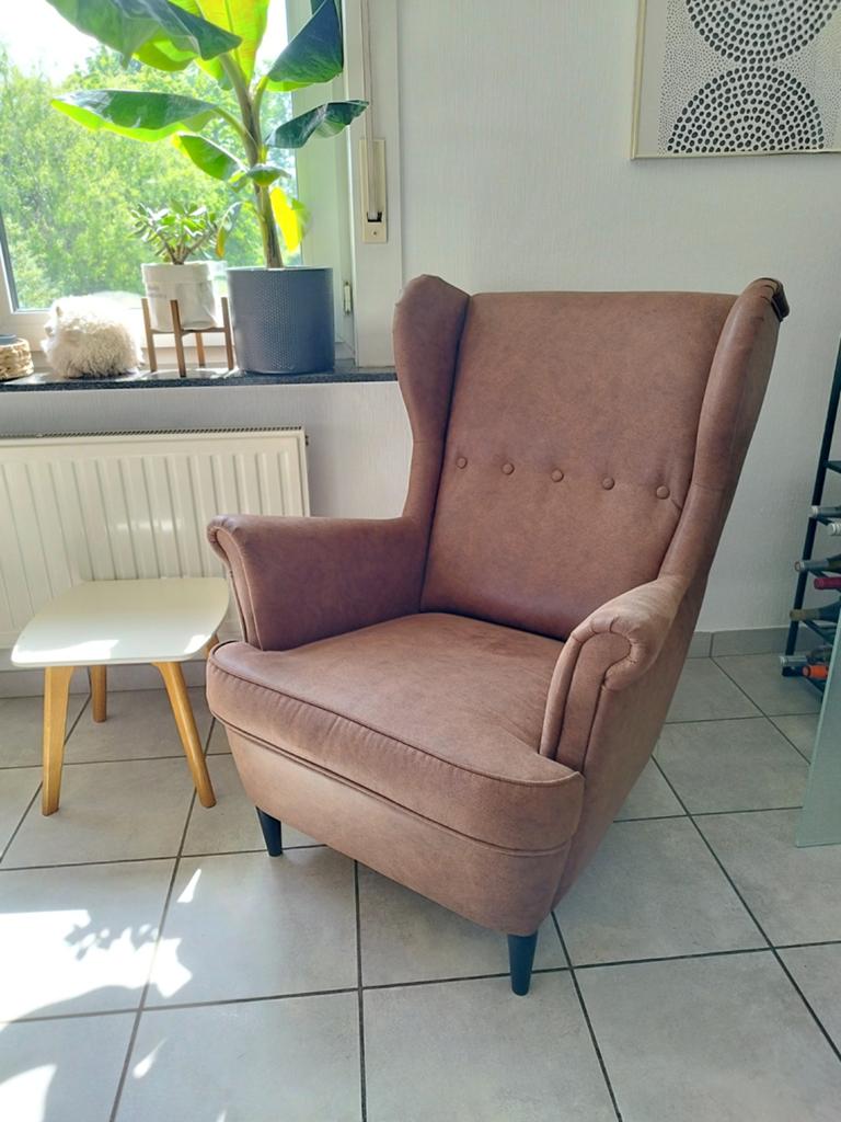 Strandmom congac bruine zetel, Huis en Inrichting, Ophalen, Zo goed als nieuw