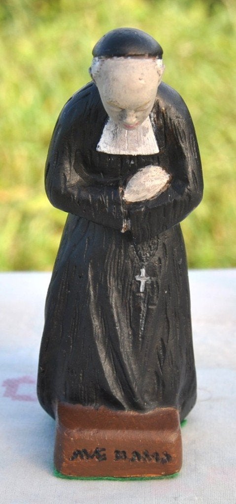statue en plâtre peint frère mutien marie, Antiquités & Art, Enlèvement ou Envoi