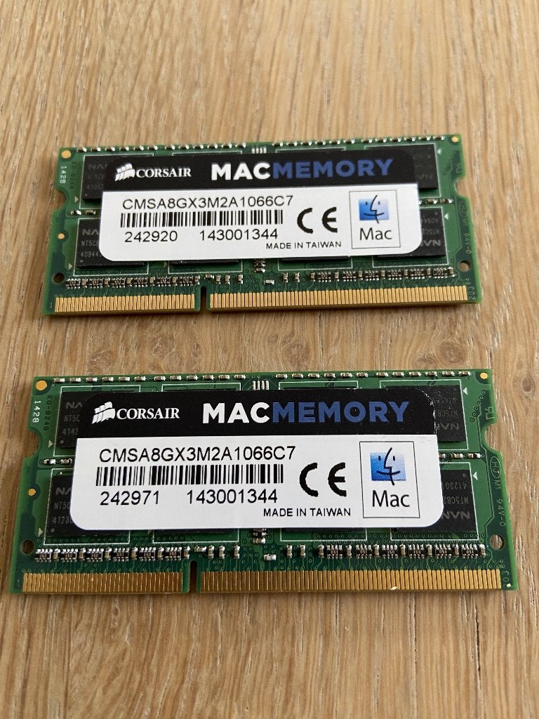 Corsair Mac Memory — 8GB DDR3 SODIMM Memory Kit (2 X 4 GB), Computers en Software, Gebruikt, DDR3, Ophalen of Verzenden, Laptop