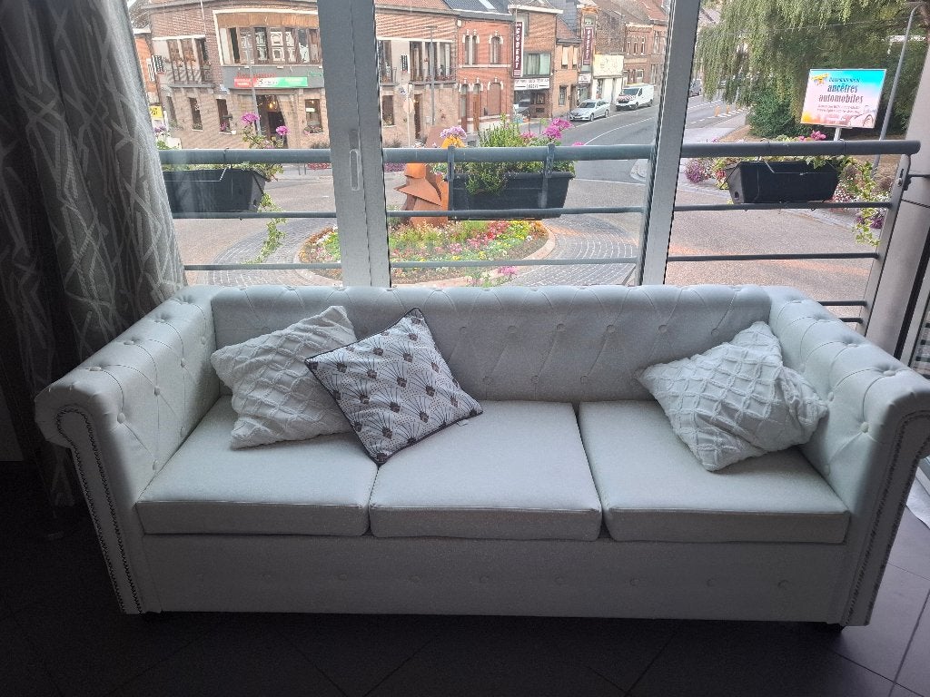 1 canapé 2,10 m blanc, Ophalen, Kunststof, Minder dan 75 cm, Rechte bank