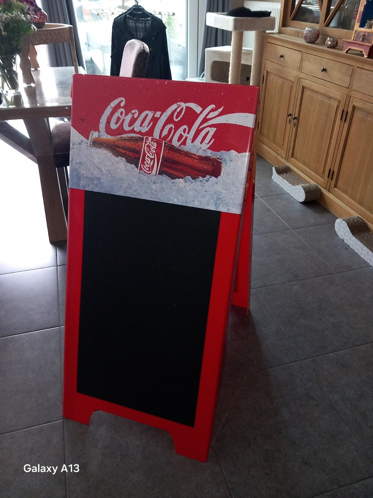 pvc coca cola bord origineel jaren 90 inklapbaar0, Verzamelen, Ophalen, Gebruikt, Reclamebord
