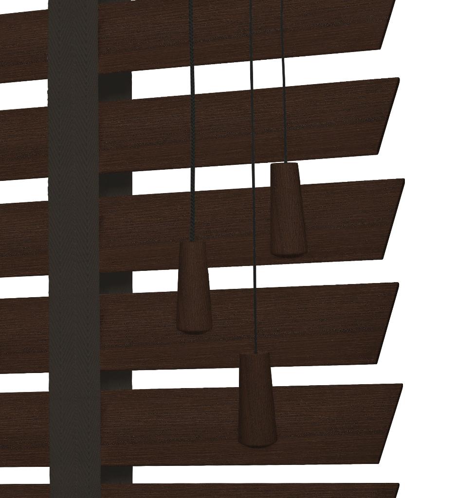 Luxe houten jaloezieën Veneta – Donker walnoot – set van 3, Maison & Meubles, Ameublement | Rideaux & Stores à lamelles, Beige