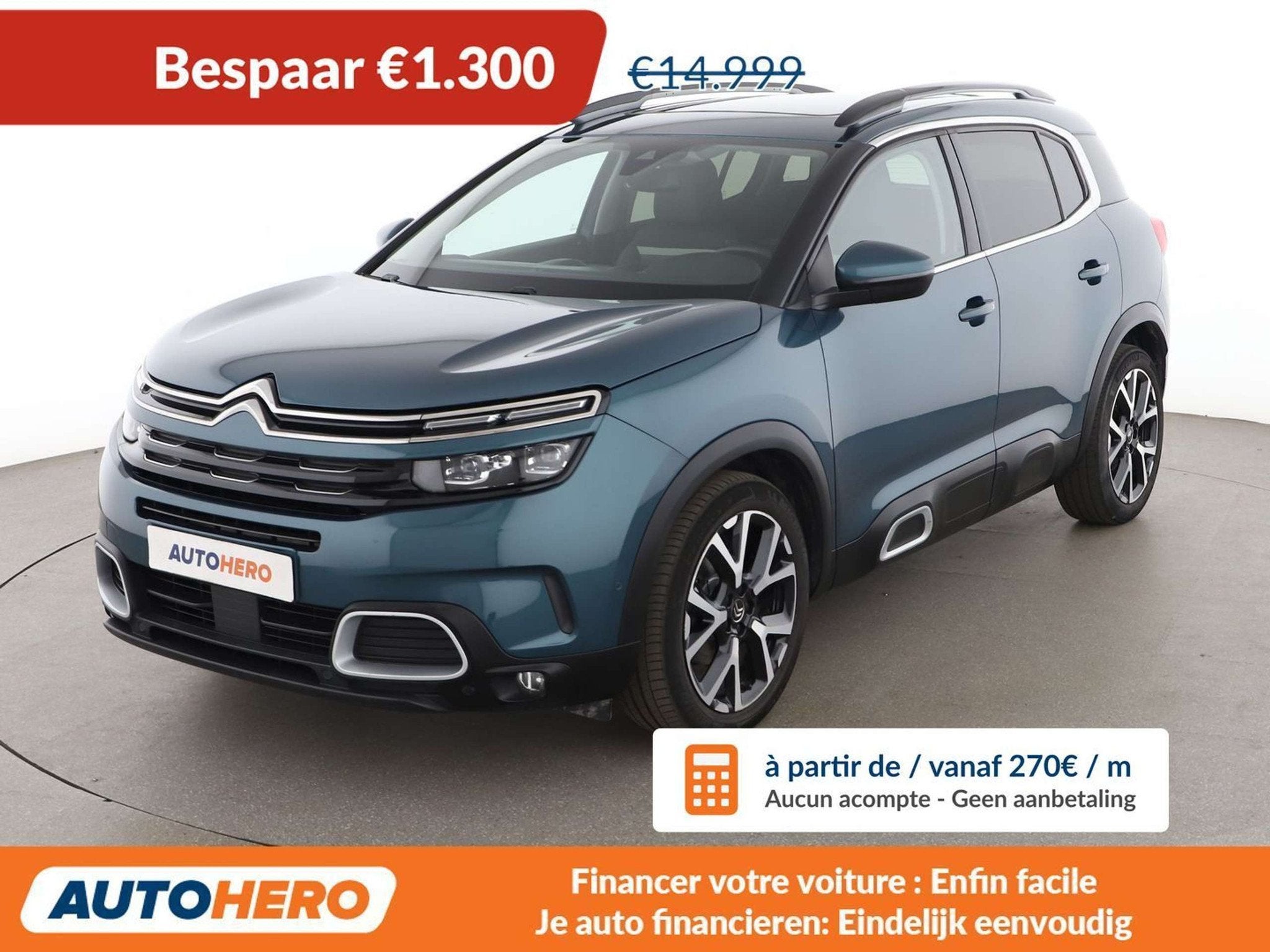 Citroën C5 Aircross 1.5 Blue-HDi Shine (bj 2019, automaat), Gebruikt, Euro 6, 96 kW, 1567 kg