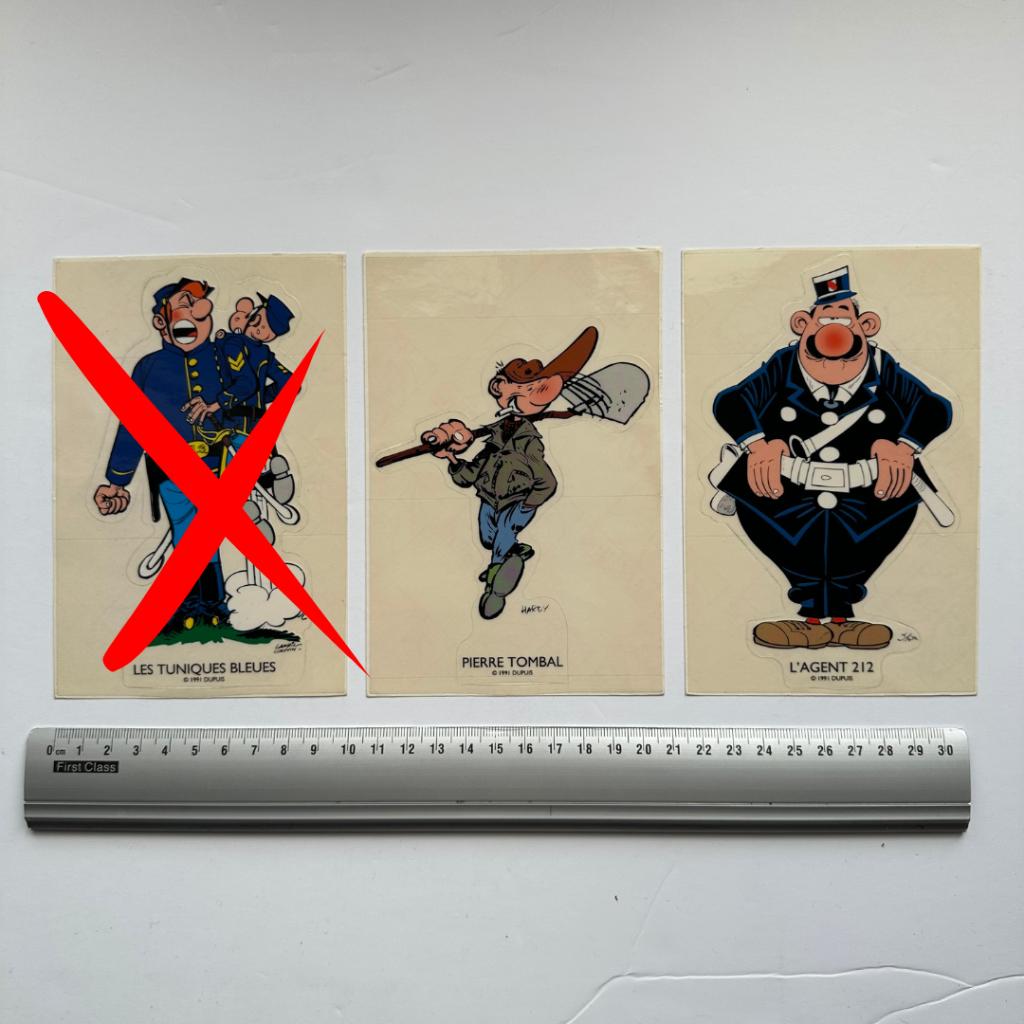 Les Tuniques Bleues, l’Agent 212, Pierre Tombal : stickers, Envoi, Autres personnages, Neuf, Image, Affiche ou Autocollant