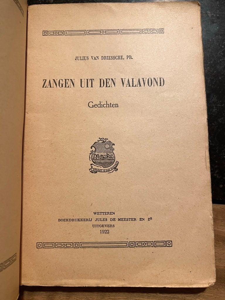 Zangen uit den valavond door J. Van Driessche, Pr., Antiek en Kunst, Ophalen of Verzenden, J. Van Driessche, PR