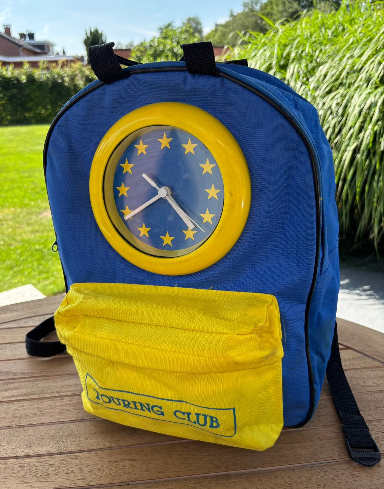 Touring Club Wegenhulp rugzak met werkende klok., Handtassen en Accessoires, Tassen | Schooltassen, Zo goed als nieuw, Rugtas