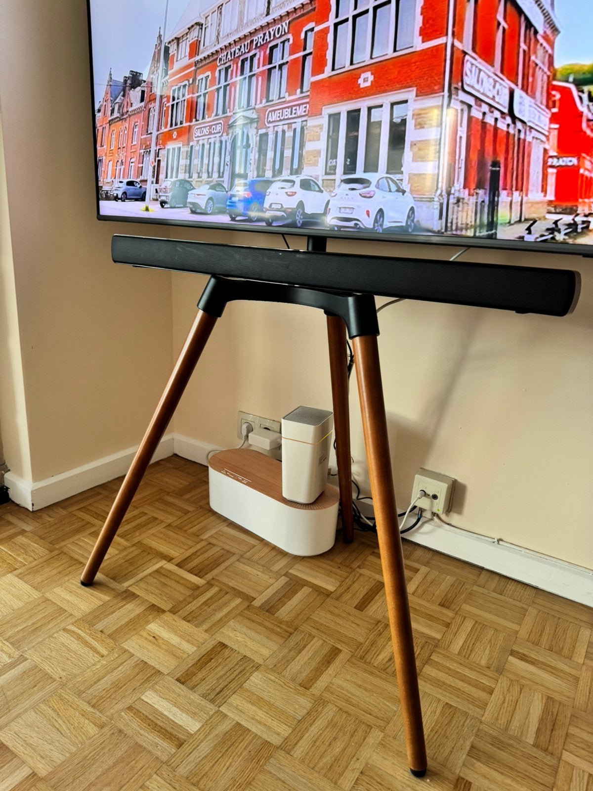 Trepied Tv en bois, TV, Hi-fi & Vidéo, Enlèvement, Comme neuf