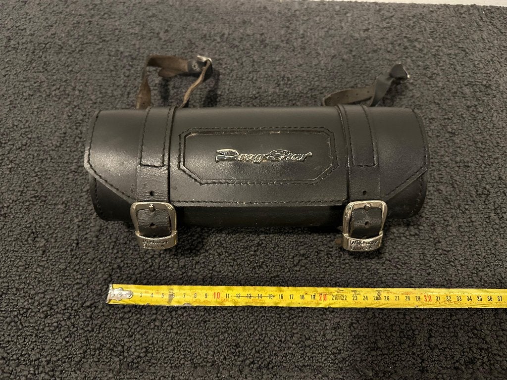 Drag Star Black Leather Motorcycle Tool Roll Bag, Motoren, Ophalen of Verzenden, Nieuw