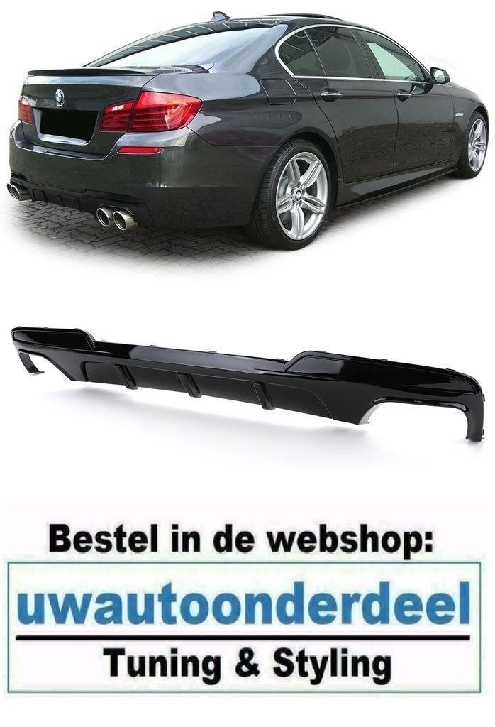 Diffuser Glans Zwart Dubbel Uitlaat Voor Bmw 5 serie F10 M P, Verzenden