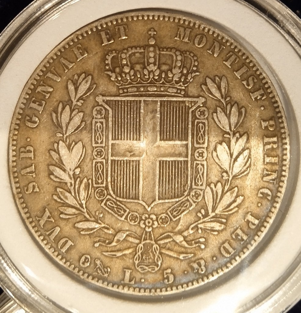 5 lires 1840 Chypre - Sardaigne Ag, Enlèvement ou Envoi, Autres pays, Monnaie en vrac, Argent