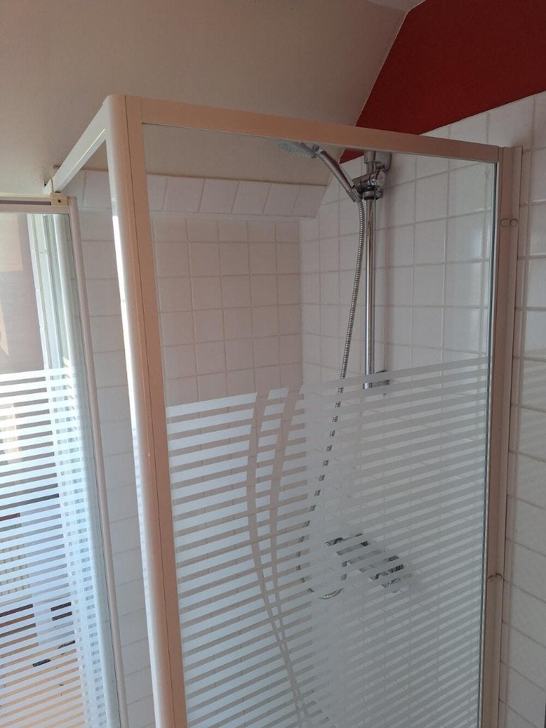 douche + glaswand met deur + mengkraan en doucheslang, Ophalen, Gebruikt, Chroom, Douche