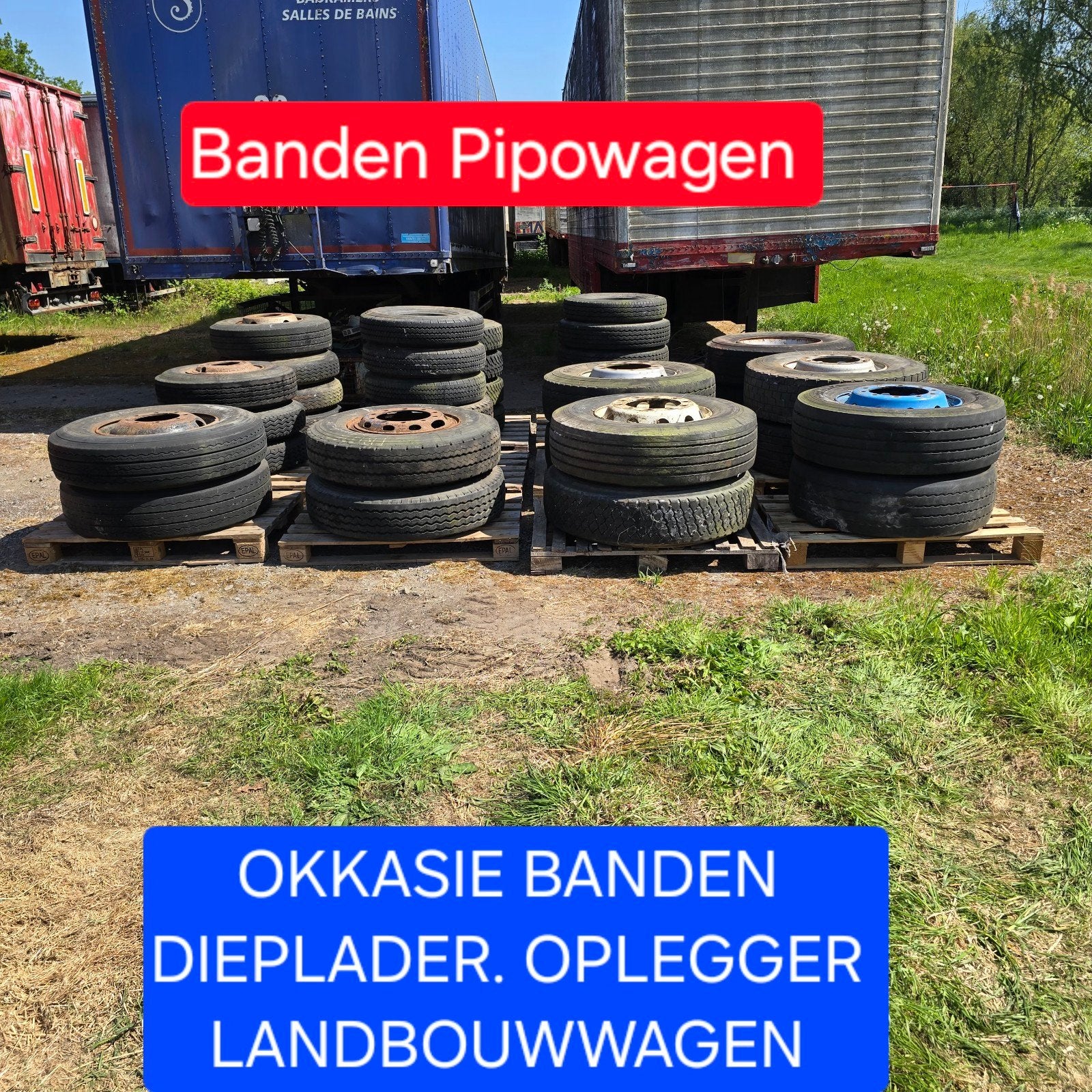 Banden dieplader aanhangwagen pipowagen trailer Band Velg as, Ophalen