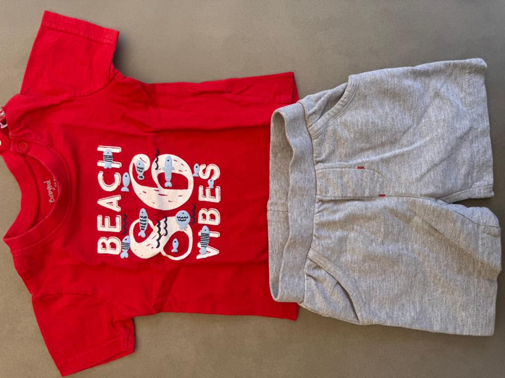Setje short en t-shirt, Kinderen en Baby's, Ophalen of Verzenden, Zo goed als nieuw, Jongetje, Setje