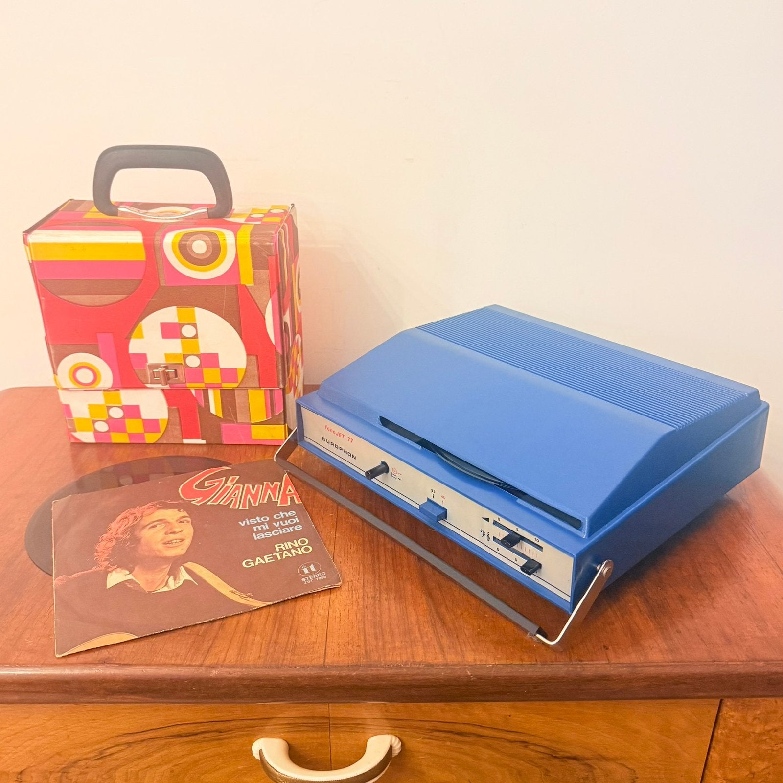DRAAGBARE PLATENSPELER EUROPHON FONOJET PLATENSLIKKER 1970s, Audio, Tv en Foto, Platenspelers, Overige merken, Gebruikt, Automatisch