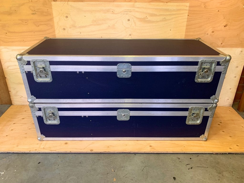 2 blauwe flightcases, Musique & Instruments, Enlèvement, Utilisé, Autres instruments, Flight case