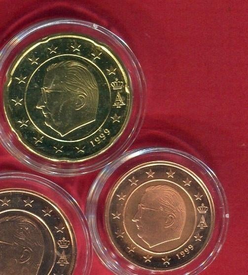 2 en 20 Cent  1999 ( Proof )  België, Postzegels en Munten, Verzenden, België, Overige waardes, Setje
