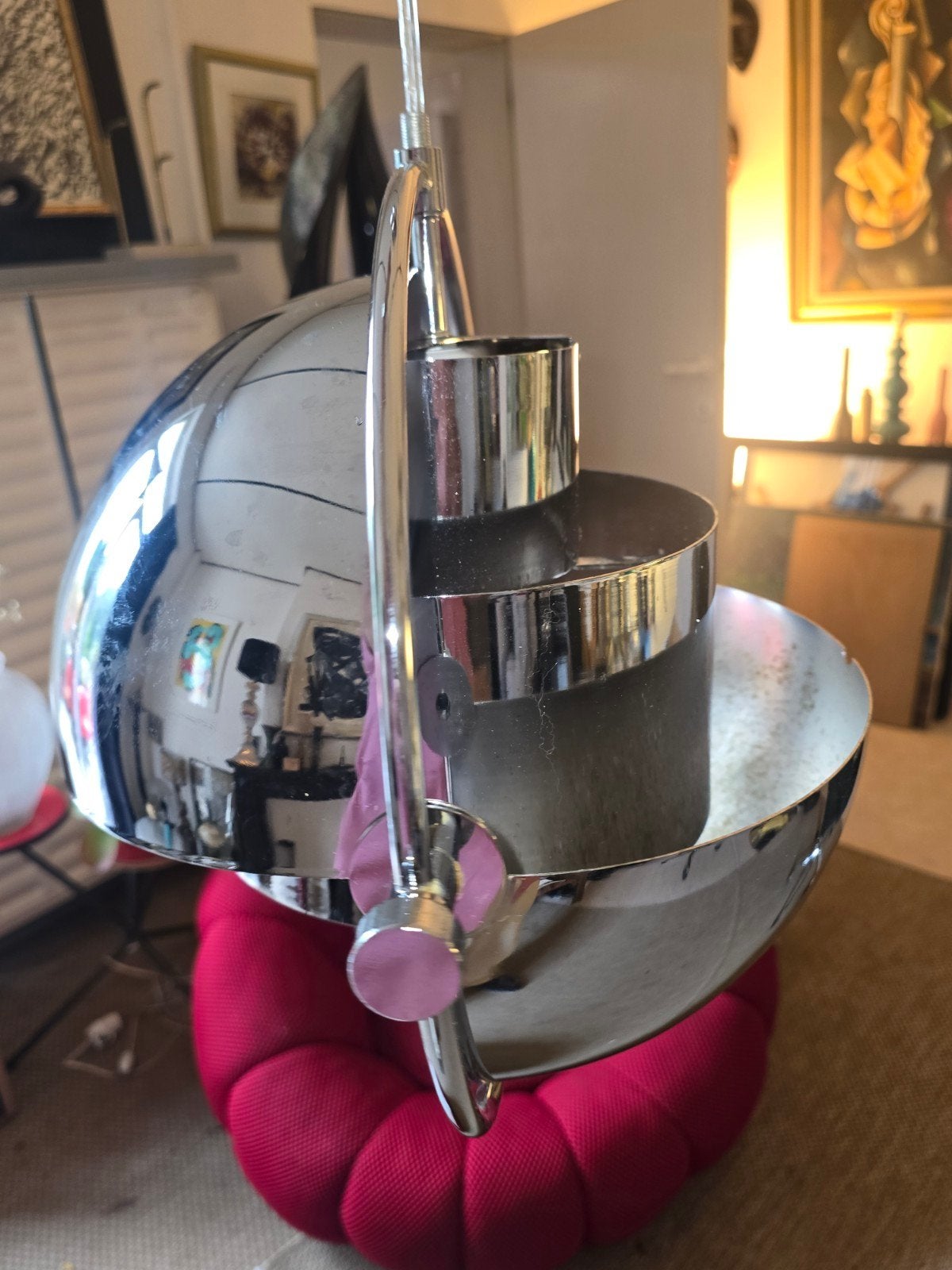 Hanglamp met meerdere halve bollen, Huis en Inrichting, Ophalen of Verzenden, Zo goed als nieuw, E40, Space age