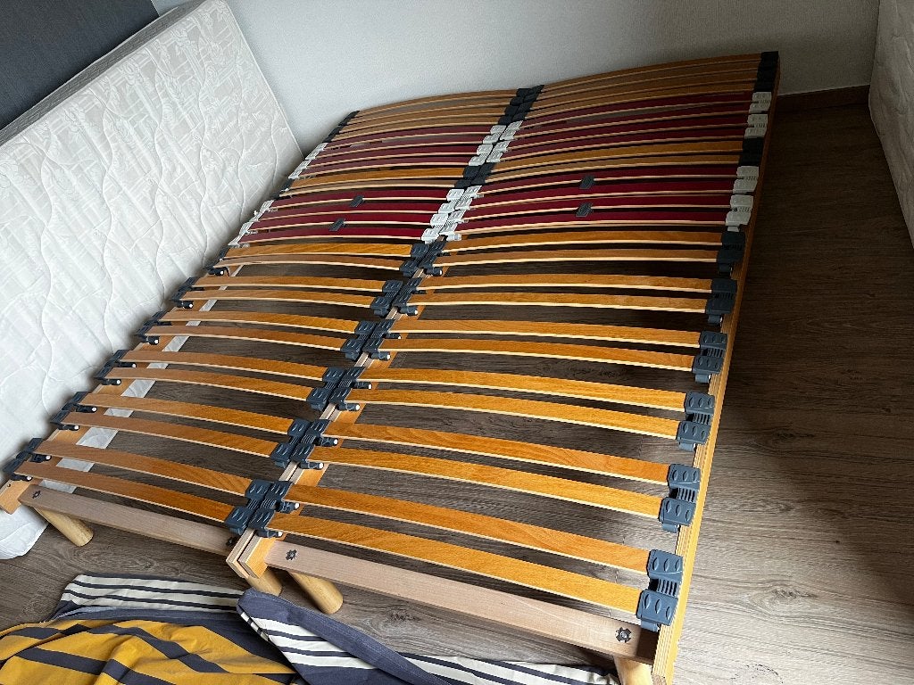 Lattenbodems met matras, Huis en Inrichting, Ophalen, Eenpersoons, Zo goed als nieuw, 80 cm