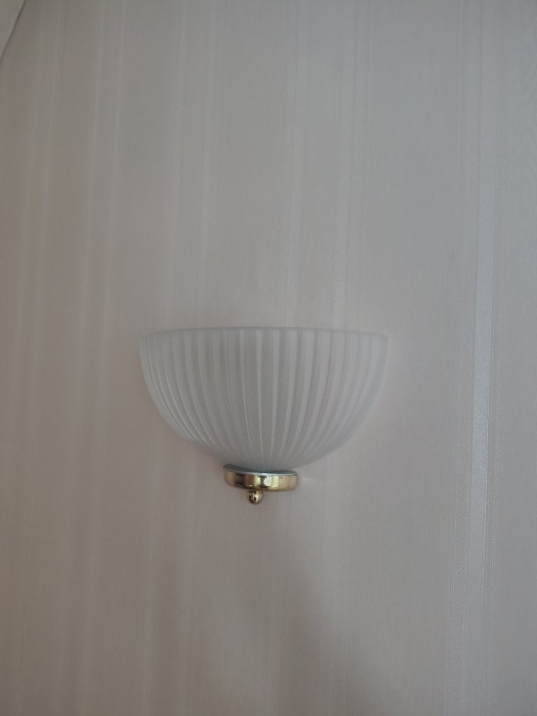 wandlamp, Huis en Inrichting, Lampen | Wandlampen, Ophalen, Gebruikt, Glas, Wit