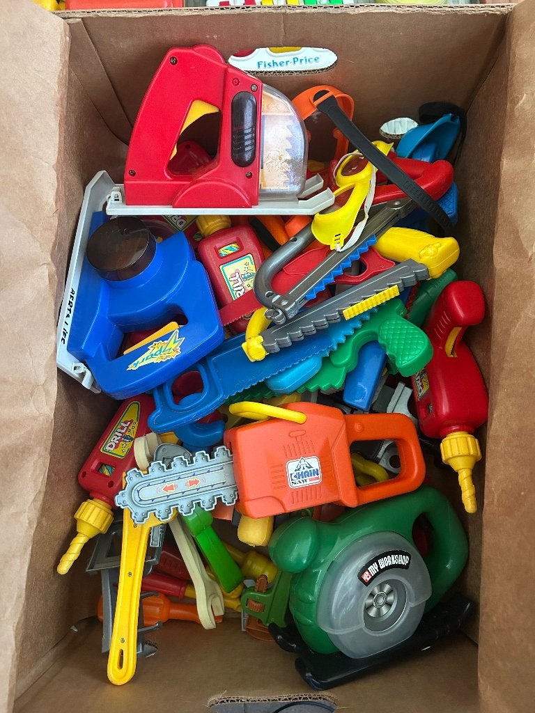 Doos vol speelgoed werkmateriaal, Ophalen, Zo goed als nieuw, Ontdekken