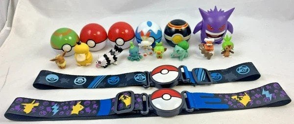 Set de figurines Pokémon Eevee Psyduck Zigzagoon Gengar belt, Envoi, Comme neuf, Autres types