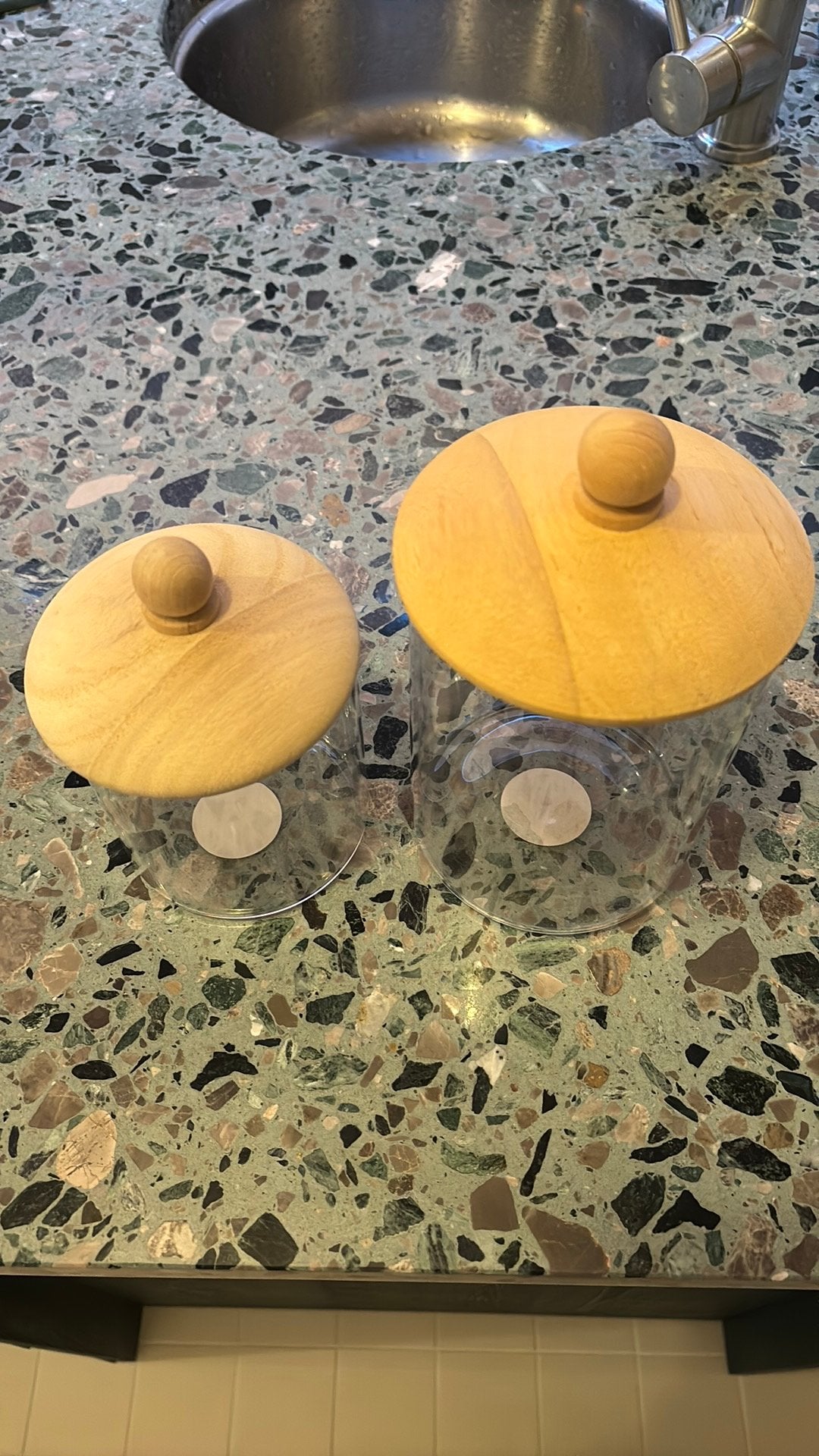 2 glazen potten, Ophalen, Zo goed als nieuw