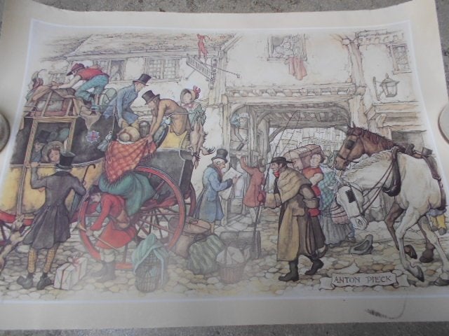 Tekeningen, afdrukken - Anton Pieck, Antiek en Kunst, Ophalen of Verzenden