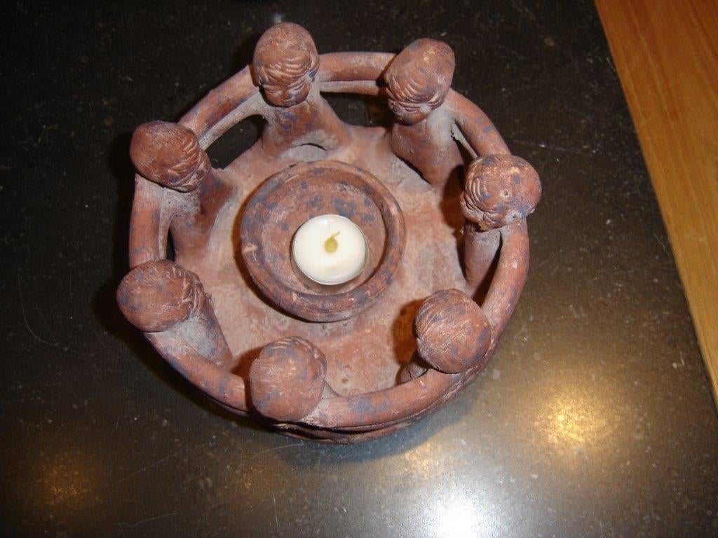 Aardewerken kaarsenhouder, Ophalen of Verzenden
