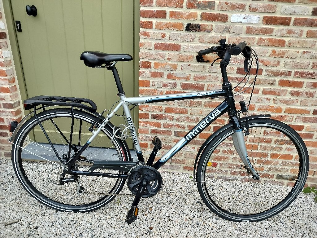 Minerva heren fiets, Gebruikt, Velgrem, Versnellingen, 65 cm of meer