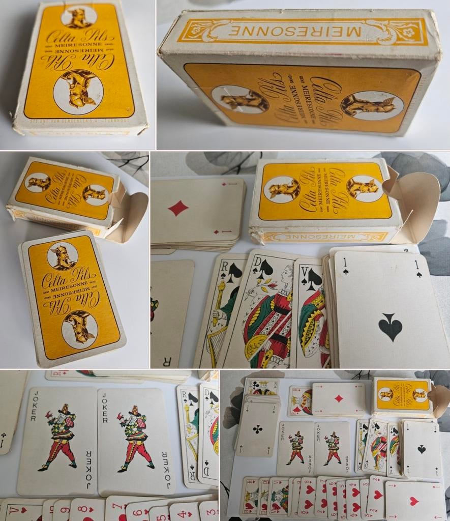 Celta Pils Meiresonne speelkaarten vintage geel, Verzamelen, Ophalen of Verzenden