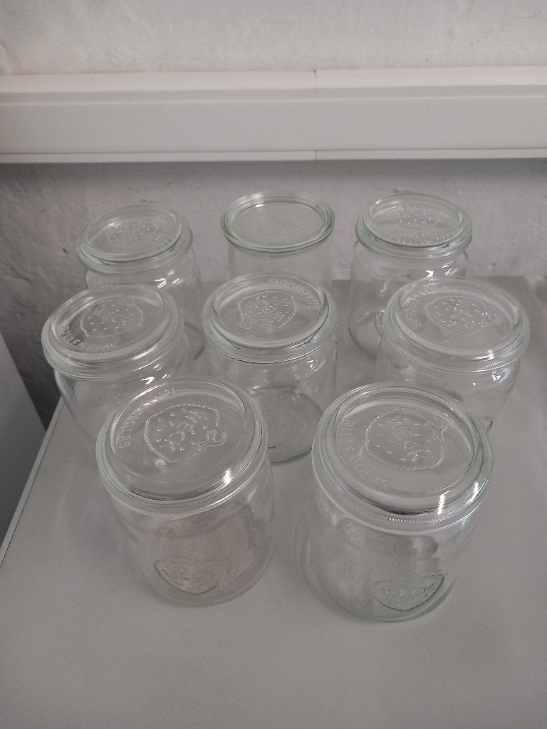 Bocaux "Weck" 1L pour conserves, confitures, batch cooking, Maison & Meubles, Enlèvement, Comme neuf, Verre