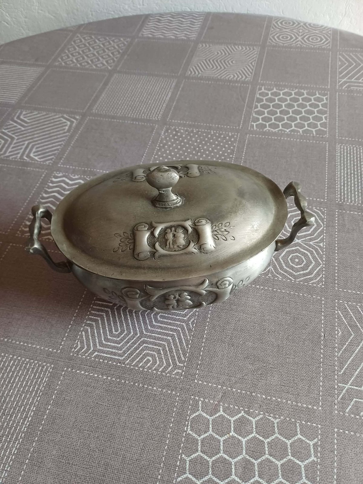Tinnen pot met deksel, Antiek en Kunst, Ophalen