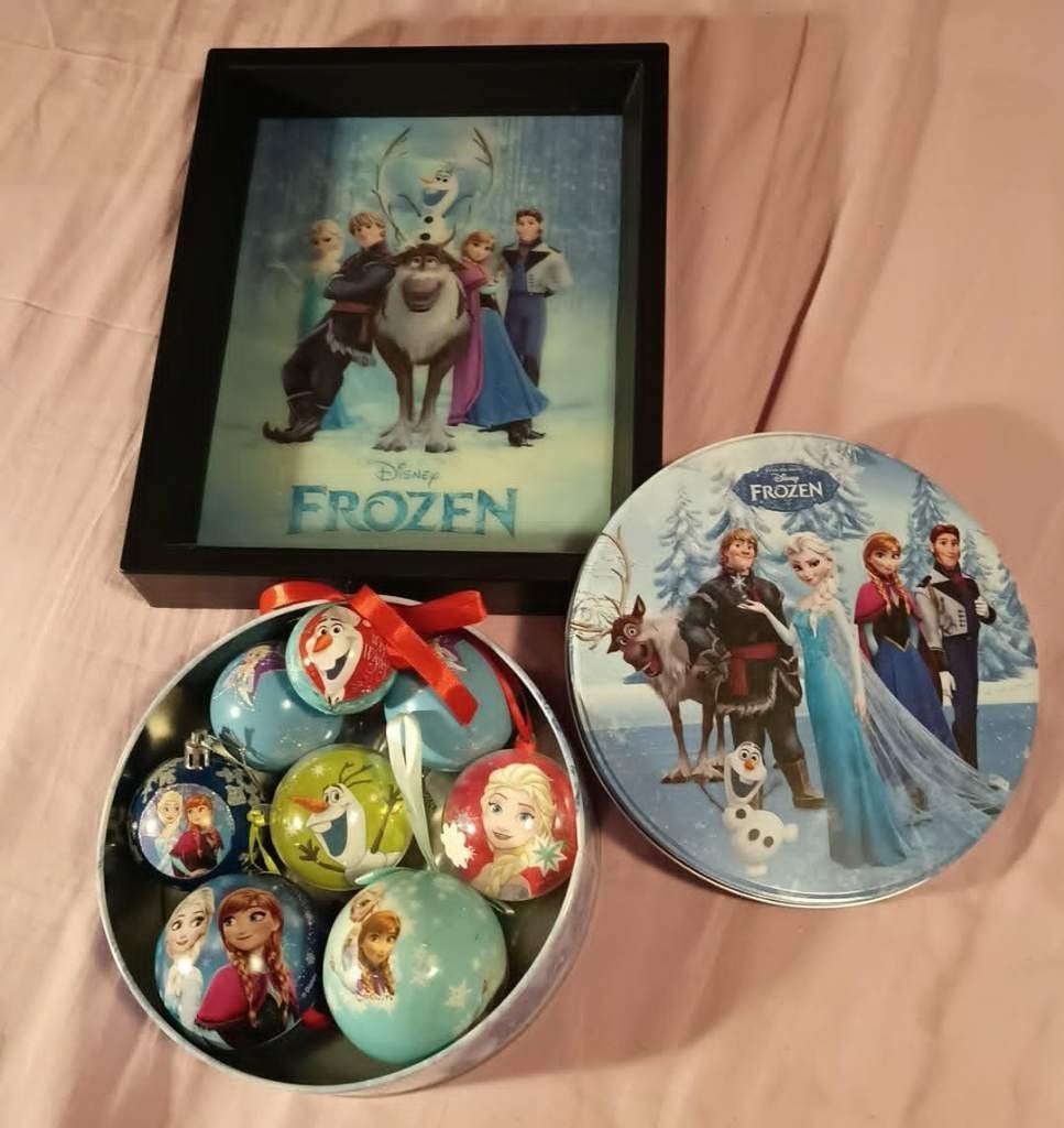 kerstballen, kader en blikken doos van Frozen. Samen als set, Ophalen of Verzenden