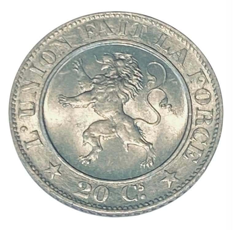 20 Cent 1861 Leopold Premier, Ophalen of Verzenden, Metaal, Losse munt